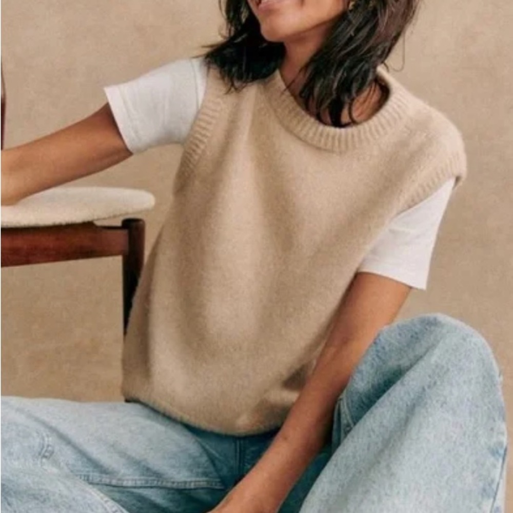 Sezane Cream Sweater Vest